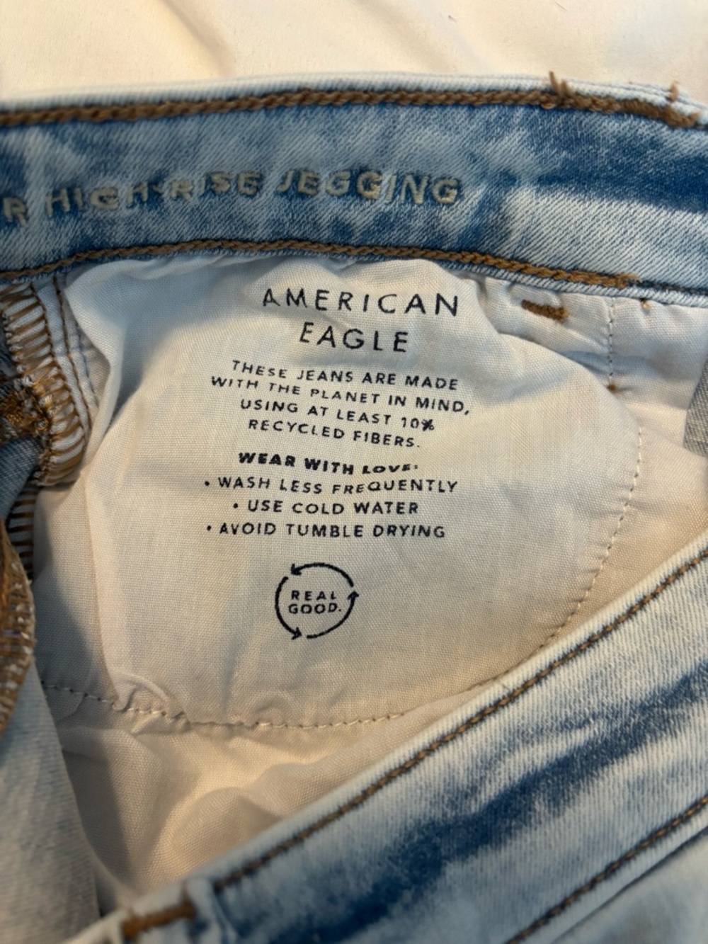 American Eagle Next Level Stretch Jeans Size 12 Regular Light Wash Skinny - Picture 7 of 8